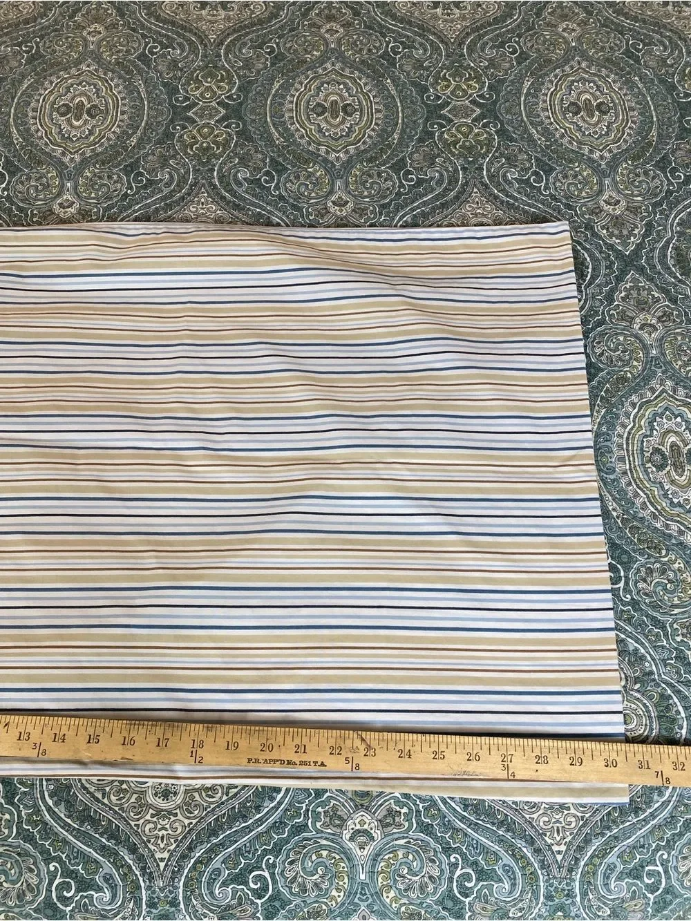 The Big One Blue, Tan and White Striped Bedding Sheet standard size